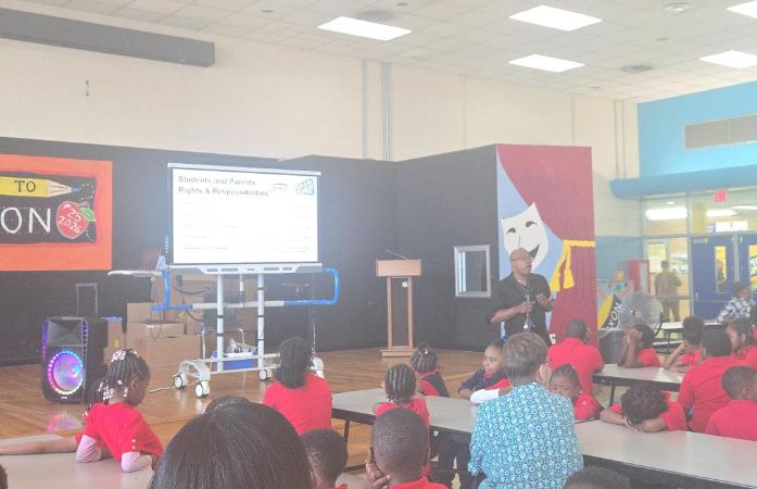  Students at an assembly 